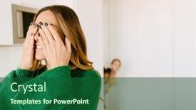  Presentation with eyes - Presentation having mother-covering-her-eyes background and a  colored foreground