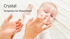  Presentation with mother baby - Presentation theme with mother creams face of baby background and a white colored foreground