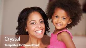  Presentation with home hazardous waste - Slide deck featuring mother cuddling daughter at home background and a red colored foreground