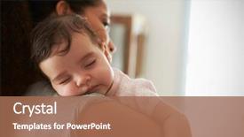  Presentation with daughter mother - Beautiful theme featuring mother cuddling sleeping baby backdrop and a coral colored foreground