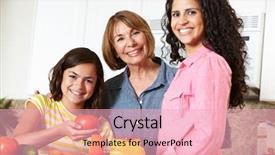  Presentation with cooking cartoon - Audience pleasing theme consisting of mother daughter and grandmother cooking backdrop and a lemonade colored foreground