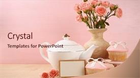  Presentation with pink rose - Audience pleasing presentation theme consisting of mother day concept roses backdrop and a lemonade colored foreground