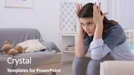  Presentation with depressed - Slides featuring doctor kids - depressed young woman sitting background and a gray colored foreground
