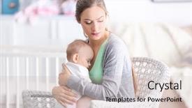  Presentation with cute baby - Presentation design with psychology problem child desperate - depressed young woman with cute background and a soft green colored foreground