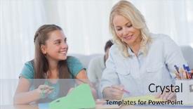  Presentation with arts and crafts - Theme consisting of mother doing arts and crafts background and a lemonade colored foreground