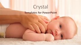  Presentation with infant - Presentation design having mother-doing-massage background and a lemonade colored foreground