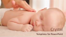  Presentation with infant - PPT theme having mother-doing-massage background and a coral colored foreground
