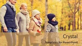  Presentation with childhood - Amazing presentation having mother father - family childhood season and people backdrop and a yellow colored foreground