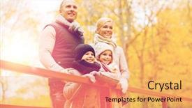  Presentation with season - Amazing PPT theme having mother father - family childhood season and people backdrop and a yellow colored foreground