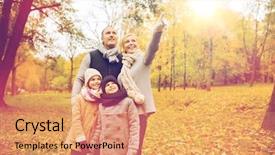  Presentation with season - PPT layouts consisting of mother father - family childhood season gesture background and a coral colored foreground