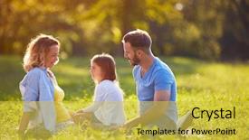  Presentation with pink and green nature - Beautiful PPT layouts featuring mother father - happy family together in green backdrop and a yellow colored foreground