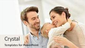  Presentation with baby girl - Slide set featuring mother father - sweet baby girl giving background and a lemonade colored foreground