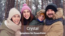  Presentation with family children - Cool new presentation theme with mother father and 2 children backdrop and a coral colored foreground