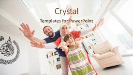  Presentation with father - Slides consisting of mother father and son background and a  colored foreground