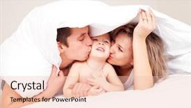  Presentation with planning family baby - Cool new presentation theme with mother father and their baby backdrop and a lemonade colored foreground