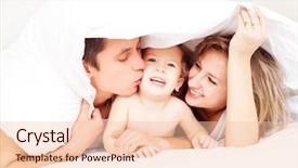  Presentation with happy baby - Cool new presentation theme with mother father and their baby backdrop and a lemonade colored foreground