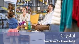  Presentation with done - Slide deck enhanced with mother-father-and-their-daughter background and a ocean colored foreground