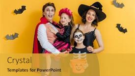  Presentation with kids zoo party - Cool new theme with mother-father-and-their-kids backdrop and a yellow colored foreground