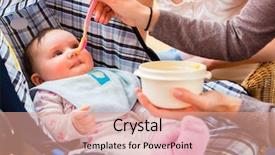  Presentation with midwife - Audience pleasing slide set consisting of mother feeding baby at midwife backdrop and a coral colored foreground