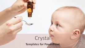  Presentation with mother baby - Colorful PPT layouts enhanced with mother-feeding-baby-boy backdrop and a coral colored foreground