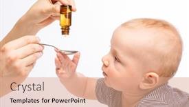  Presentation with mother baby - Cool new PPT theme with mother-feeding-baby-boy backdrop and a coral colored foreground