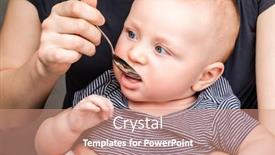  Presentation with vitamin - Slide set enhanced with mother-feeding-baby-boy background and a coral colored foreground