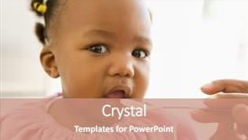  Presentation with african american baby - Presentation design featuring mother feeding baby food background and a coral colored foreground