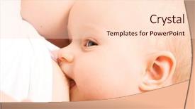  Presentation with cute baby - Beautiful theme featuring mother feeding cute newborn baby backdrop and a lemonade colored foreground
