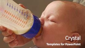  Presentation with mother baby - Slide set consisting of mother feeding her baby boy background and a  colored foreground