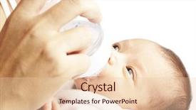  Presentation with newborn baby - Slide deck enhanced with mother feeding her newborn baby background and a lemonade colored foreground