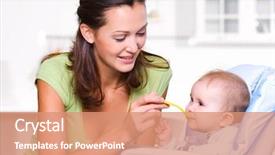  Presentation with mom baby - Cool new theme with mother feeding hungry baby backdrop and a coral colored foreground