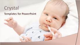  Presentation with newborn baby - Slide set featuring mother-feeding-newborn-baby background and a lemonade colored foreground