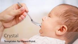 Presentation with vitamin - PPT theme enhanced with mother-feeding-newborn-baby background and a lemonade colored foreground
