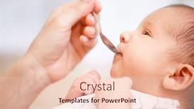  Presentation with newborn baby - Amazing PPT layouts having mother-feeding-newborn-baby backdrop and a lemonade colored foreground