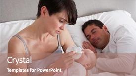  Presentation with newborn baby - Amazing PPT layouts having mother feeding newborn baby backdrop and a coral colored foreground