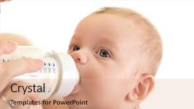  Presentation with mother baby - Beautiful presentation design featuring mother give drink her baby backdrop and a coral colored foreground