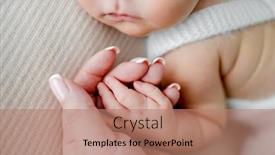  Presentation with infant care - Theme having mother-hand-holding-tiny-fingers background and a coral colored foreground