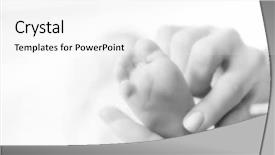  Presentation with mother baby - Theme featuring mother hands holding tiny baby background and a  colored foreground