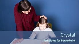  Presentation with normal - Beautiful presentation featuring mother-helping-her-daughter backdrop and a ocean colored foreground