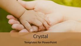  Presentation with mother baby - Cool new PPT theme with mother holding baby hand filtered backdrop and a coral colored foreground