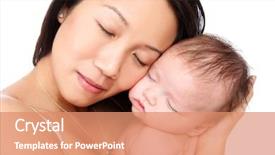  Presentation with love mother - Beautiful theme featuring mother holding baby son backdrop and a  colored foreground