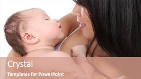  Presentation with mother love - Slides with mother holding baby son background and a  colored foreground