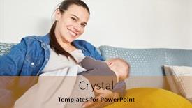  Presentation with breastfeeding - Slide deck with mother-holding-baby background and a gold colored foreground