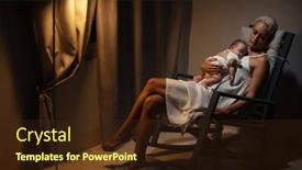  Presentation with sleeping baby - Presentation theme consisting of mother-holding-her-newborn-baby background and a wine colored foreground