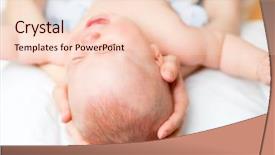  Presentation with tears - Amazing PPT theme having mother holding little baby girl backdrop and a lemonade colored foreground