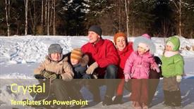  Presentation with winter family - Beautiful PPT theme featuring mother hood - family with four children backdrop and a  colored foreground