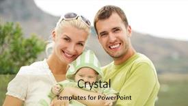  Presentation with outdoors - PPT theme with mother hood - happy family outdoors background and a soft green colored foreground