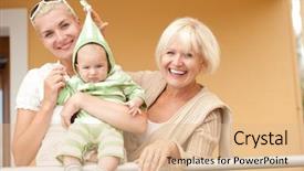  Presentation with outdoors - Presentation enhanced with mother hood - happy family outdoors background and a  colored foreground