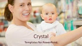  Presentation with grocery store - Amazing PPT layouts having mother in a grocery store backdrop and a lemonade colored foreground