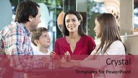  Presentation with ice cream - Theme consisting of mother in ice cream parlor background and a violet colored foreground